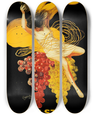 Triptych art skateboard deck of Leonetto Cappiello Asti Cinzano by Leonetto Cappiello (1875-1942)