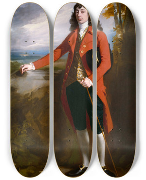 Triptych art skateboard deck of John Singleton Copley George Boone Roupell by John Singleton Copley (1738-1815)