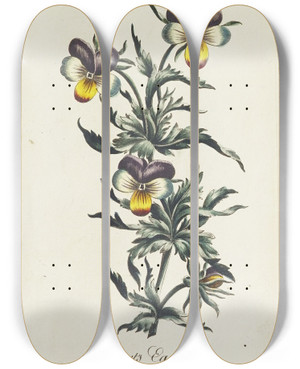 Triptych art skateboard deck of Carington Bowles Hearts Ease by Carington Bowles (1724-1793)