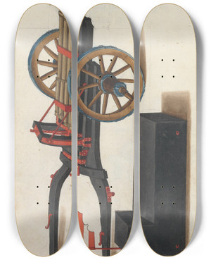 Triptych art skateboard deck of Jorg Kolderer Maximiliani Konig Zeughauss Pl42 by Jorg Kolderer (1465-1540)