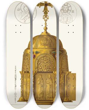 Triptych art skateboard deck of Fedor Grigoryevich Solntsev Serebrianaia Darokhranitelnitsa V 12 Um Izobrazhenie 1 Podrobnosti V Nast Velich by Fedor Grigoryevich Solntsev (1801-1892)