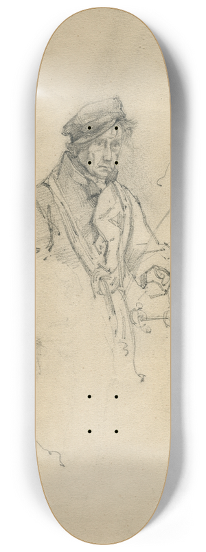 Floris Verster - Man with cap and coat: three studies 8.25 inch art skate deck
