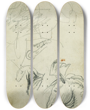 Triptych art skateboard deck of Thodore Gricault Horse Studies_1 by Theodore Gericault (1791-1824) Triptych art skateboard deck of Thodore Gricault Horse Studies_1 by Theodore Gericault (1791-1824)