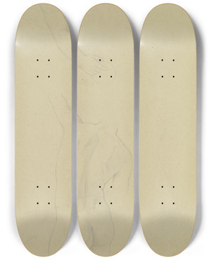 Triptych art skateboard deck of Moritz Von Schwind Figure by Moritz Von Schwind (1804-1871)