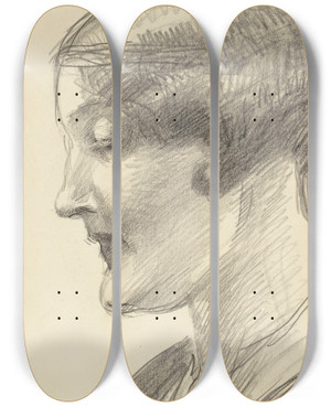 Triptych art skateboard deck of Venny Soldanbrofeldt Maggie Gripenberg_3 by Venny Soldan-Brofeldt (1863-1945)