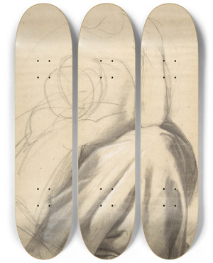 Triptych art skateboard deck of Romain Cazes Study Of A Woman And Child by Romain Cazes (1810-1881) Triptych art skateboard deck of Romain Cazes Study Of A Woman And Child by Romain Cazes (1810-1881)