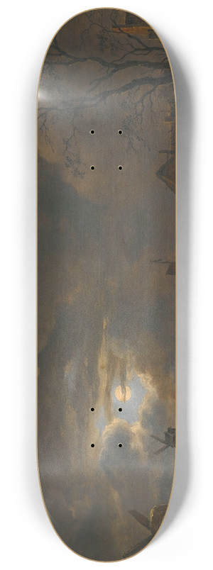 Follower of Aert van der Neer - A Moonlight Landscape With Windmills Along The Banks Of A River 8.25 inch art skate deck Follower of Aert van der Neer - A Moonlight Landscape With Windmills Along The Banks Of A River 8.25 inch art skate deck