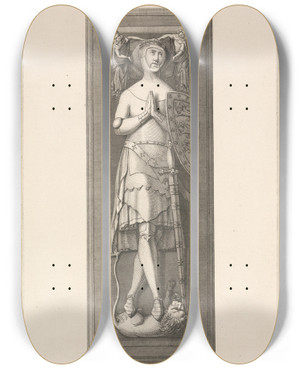 Triptych art skateboard deck of James Basire The Younger John Of Eltham by James Basire The Younger