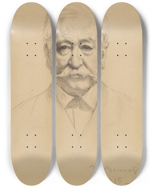 Triptych art skateboard deck of Lon Bonnat Ferdinand De Lesseps by Leon Bonnat (1833-1922) Triptych art skateboard deck of Lon Bonnat Ferdinand De Lesseps by Leon Bonnat (1833-1922)