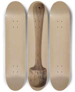 Triptych art skateboard deck of Marie Alain Potato Masher by Marie Alain