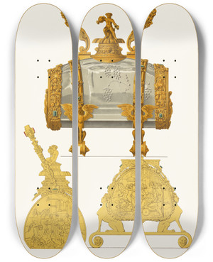 Triptych art skateboard deck of Fedor Grigoryevich Solntsev Bochka Iz Vostochnago Khrustalia V Serebrianoi Oprave by Fedor Grigoryevich Solntsev (1801-1892)