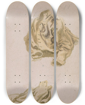Triptych art skateboard deck of James Ward Study Of A Coat And Breeches by James Ward (1769-1859)