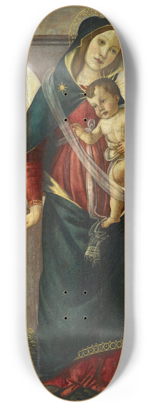 Follower Of Botticelli - Madonna and Child with the Infant Saint John the Baptist 8.25 inch art skate deck