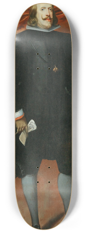 Follower of Diego Velzquez - Portrait of King Philip IV, dressed in black and wearing the Order of the Golden Fleece 8.25 inch art skate deck