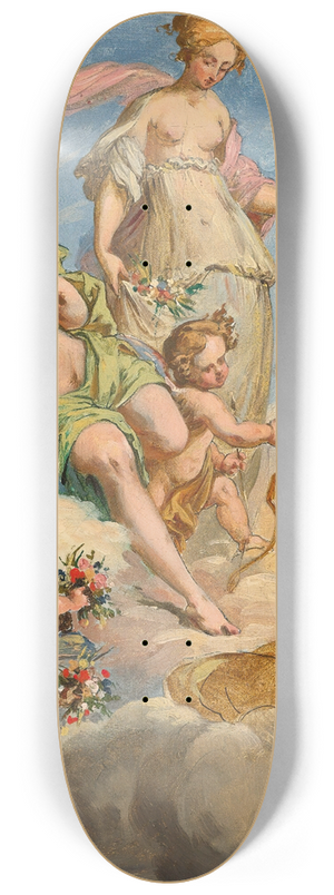 Follower Of Felice Giani - Two Goddesses And A Personification Of A River 8.25 inch art skate deck