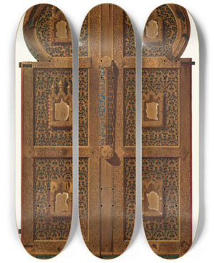 Triptych art skateboard deck of Fedor Grigoryevich Solntsev Tsarskiia Dveri Byvshago Savvina Monastyria Bliz G Tveri Postavleny Pri Derzhave Tsaria Ioanna Vasilevicha Iv V 1561 Godu by Fedor Grigoryevich Solntsev (1801-1892)