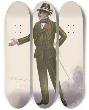 Triptych art skateboard deck of Will R Barnes Costume For Men_4 by Will R Barnes (1939)