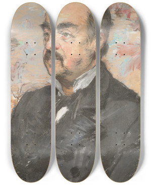Triptych art skateboard deck of Douard Manet Portrait Of Julien De La Rochenoire by douard Manet (1832-1883)