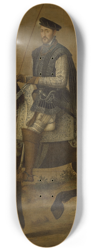 Follower of Franois Clouet - Henry II (15191559), King of France 8.25 inch art skate deck