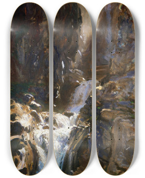 Triptych art skateboard deck of John Singer Sargent A Waterfall by John Singer Sargent (1856-1925) Triptych art skateboard deck of John Singer Sargent A Waterfall by John Singer Sargent (1856-1925)