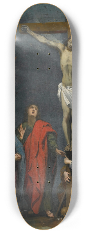 Follower Of Jacques Stella - Christ On The Cross With Saint John And Mary Magdalene 8.25 inch art skate deck