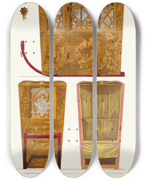 Triptych art skateboard deck of Fedor Grigoryevich Solntsev Starinnyi Vozok by Fedor Grigoryevich Solntsev (1801-1892)