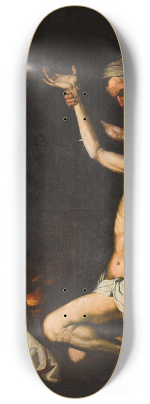 Follower of Jusepe de Ribera - The Martyrdom of Saint Lawrence 8.25 inch art skate deck