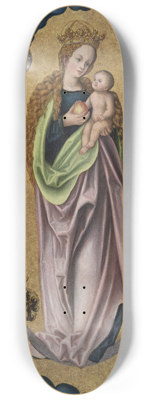 Follower of Lucas Cranach the Elder - Virgin on the Crescent Moon Worshipped by the Donor Hieronymus Rudelauf 8.25 inch art skate deck