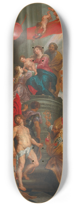 Follower of Peter Paul Rubens - Madonna And Child With Saints 8.25 inch art skate deck