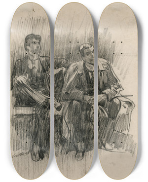 Triptych art skateboard deck of Nicolaas Van Der Waay Gh Breitner Schilder En Onbekende by Nicolaas van der Waay (1855-1936)
