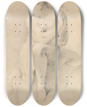 Triptych art skateboard deck of John Opie Study Of A Classical Female Figure by John Opie (1761-1807) Triptych art skateboard deck of John Opie Study Of A Classical Female Figure by John Opie (1761-1807)