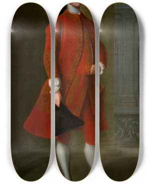 Triptych art skateboard deck of Anthony Lee Portrait Of Joseph Leeson Later 1St Earl Of Milltown 17111783 by Anthony Lee (1724-1767)
