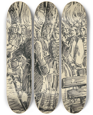 Triptych art skateboard deck of Andrej Kovik 9 Poiar by Andrej Kovacik