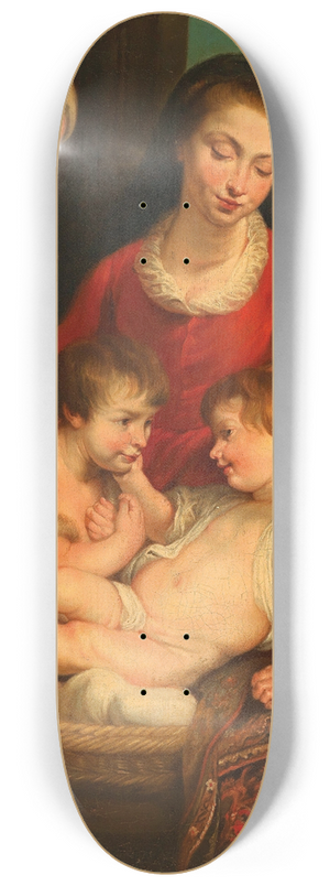 Follower of Peter Paul Rubens - The Holy Family With Saint Elizabeth And The Infant Saint John 8.25 inch art skate deck