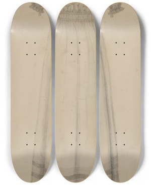 Triptych art skateboard deck of Marie Famularo Infants Dress_2 by Marie Famularo