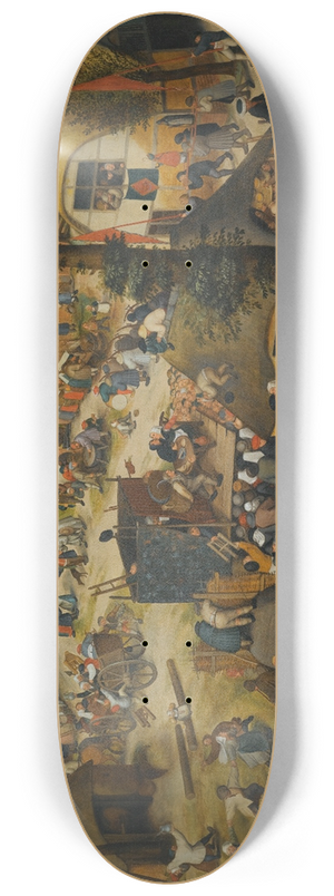 Follower of Pieter Brueghel the Elder - A Performance Of The Farce Een Cluyte Van Plaeyerwater At A Village Kermesse 8.25 inch art skate deck