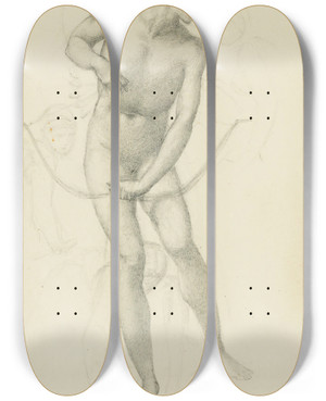 Triptych art skateboard deck of Sir Edward Coley Burnejones Cupids Hunting Fields_2 by Sir Edward Coley Burne-Jones (1833-1898)
