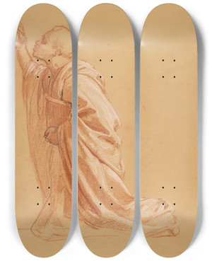 Triptych art skateboard deck of Isidore Pils Cleric_5 by Isidore Pils (1815-1875)