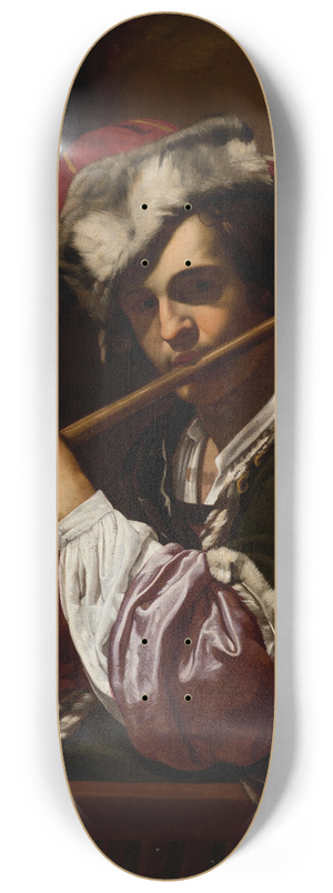 Follower Of Simon Vouet - Boy with a Flute 8.25 inch art skate deck