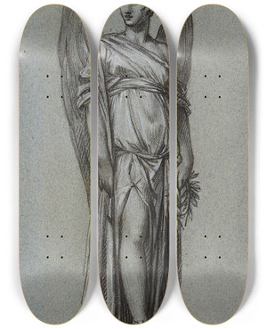 Triptych art skateboard deck of Pierrepaul Prudhon La Victoire by Pierre-Paul Prud'hon (1758-1823)