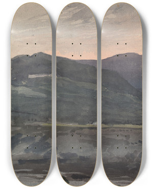 Triptych art skateboard deck of Thomas Sully Twilight by Thomas Sully (1783-1872)