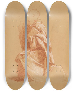 Triptych art skateboard deck of Isidore Pils Cleric_4 by Isidore Pils (1815-1875)