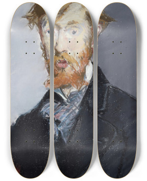 Triptych art skateboard deck of Douard Manet George Moore 18521933 by douard Manet (1832-1883)