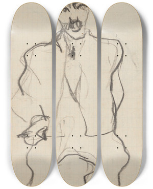 Triptych art skateboard deck of Eric Forbesrobertson Tudes Danimaux De Paysages Et De Modles_9 by Eric Forbes Robertson (1865-1935)