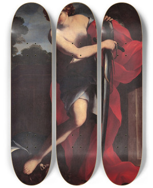 Triptych art skateboard deck of Giovanni Francesco Romanelli David by Giovanni Francesco Romanelli (1610-1662) Triptych art skateboard deck of Giovanni Francesco Romanelli David by Giovanni Francesco Romanelli (1610-1662)