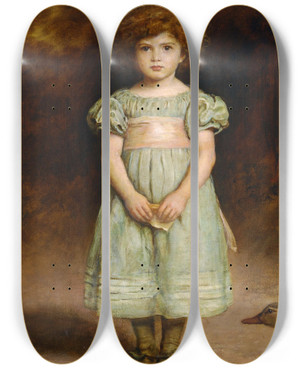 Triptych art skateboard deck of Sir John Everett Millais Ducklings by Sir John Everett Millais (1829-1896)