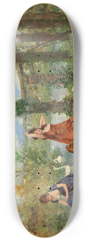 Francesc Miralles i Galaup - Ladies Near The Park Pond 8.25 inch art skate deck