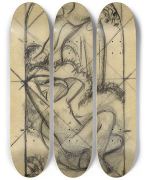 Triptych art skateboard deck of Richard Nicolas Roland Holst Ontwerp Met Geklede En Naakte Vrouw_1 by Richard Nicolaus Roland Holst (1868-1938) Triptych art skateboard deck of Richard Nicolas Roland Holst Ontwerp Met Geklede En Naakte Vrouw_1 by Richard Nicolaus Roland Holst (1868-1938)