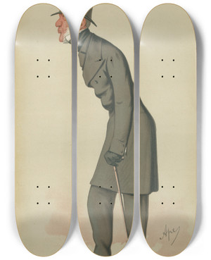 Triptych art skateboard deck of Carlo Pellegrini Politicians Suffolk The Earl Of Stradbroke 31 July 1875 by Carlo Pellegrini (1839-1889)