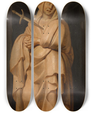Triptych art skateboard deck of Cornelis De Vos Mater Dolorosa by Cornelis de Vos (1584-1651)